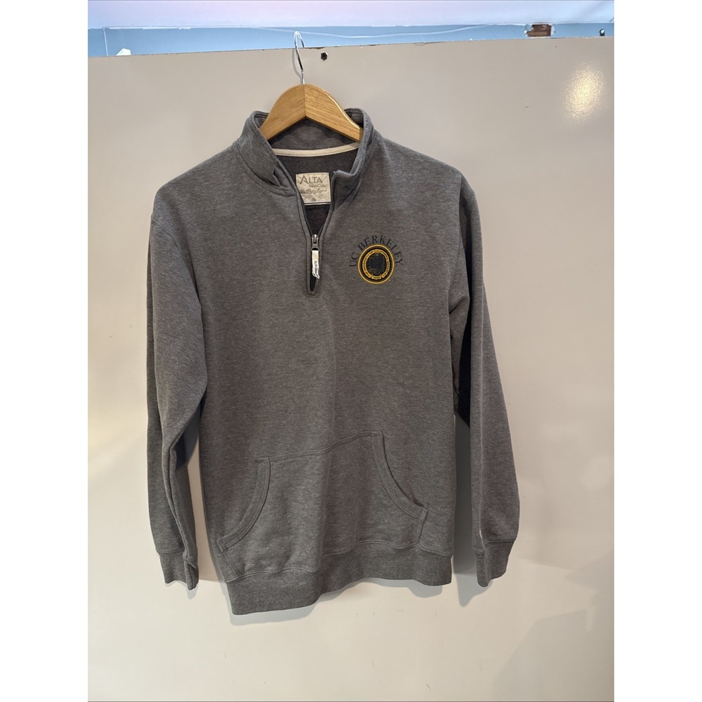 ALTA GRACIA UC Berkeley 1/4 Zip Pullover Sweatshirt Mens Medium Gray
